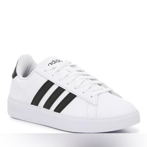 Adidas Women’s White Sneakers with Black Stripes
